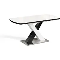 Vicco Esstisch Chinto Schwarz/Weiß 120-160 x 80 cm ausziehbar, Model 51275