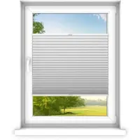 Time4blinds - Plissee Rollo, Faltrollo, Sichtschutz, Silber, 120x120cm
