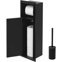 LuxeBath Unterputz-Schrankmodul WC aus Edelstahl Schwarz 60x20x10 cm