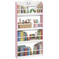 AIYAPLAY Kids Bookcase MDF Kiefer 60L x 15B x 120,5H cm Rosa