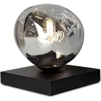 Licht-Erlebnisse Tischlampe Schlafzimmer Glas Silber Metall E14 17,5 cm Tischleuchte Modern