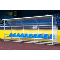 Helo Spielerkabine Champion 3 Meter Sitzschalen gelb