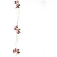 MARELIDA LED Drahtlichterkette NIKOLAUS - 20 warmweiße LED - L: 1,90m - Timer - Batterie - rot, weiß