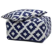 Kayoom Sitzkissen Unwind Pouf & Cushion Set 260 80 x 80 cm in weiß - blau | Gr.: onesize