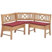 58 aufm Kessel ECKBANK Deborah 204 x 204 x 87 Massivholz Buche lackiert/Weinrot | Gr.: onesize