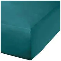 Erwin Müller Mako-Satin Spannbettlaken Landshut in petrol | Gr.: 150x200 cm - 160x200 cm