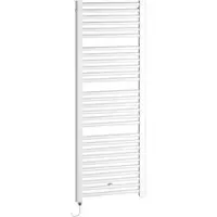 Kermi Basic-E Bad- und Wohnheizkörper, Serie Basic, 804x35x899 mm, Glanzsilber Metallic, rechts, 600W, WWS weiß, SK1