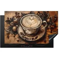 KitchenYeah Herdabdeckplatte Kaffee | Gr.: 71 x 52 cm