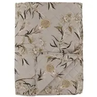 Chic Antique Quilt AIX Taupe mit Blumen Muster 180x130 cm | Gr.: onesize