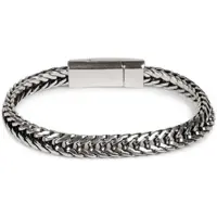StyleBREAKER Armband in Silber / Schwarz | Gr.: onesize