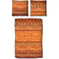 TRAUMSCHLAF Mako-Satin Bettwäschegarnitur Amara 240x220 cm + 2x 80x80 cm terra