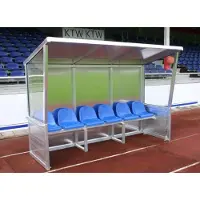 Helo Spielerkabine Super 4 Meter WPC-Holzoptik (Sitz + Lehne)