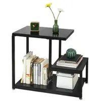 SoBuy Beistelltisch in Schwarz - (B)65 x (H)55 x (T)35cm | Gr.: onesize