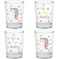 EinhornLiebe - Einhorn Schnapsgläser - Bye Bye Reality (4 Stück) in bunt | Gr.: onesize