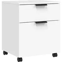 Décoshop26 - Mobiler Büroschrank mit Schubladen auf Rollen 45 x 38 x 54 cm weißes Holzwerkstoff DEC024560