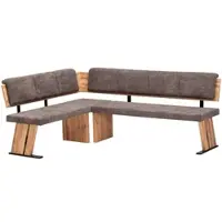 58 aufm Kessel ECKBANK Damla 155 x 205 x 84 Polsterbank Appalachian Eiche/Dunkelbraun | Gr.: onesize