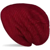StyleBREAKER Strick Beanie Mütze in Bordeaux-Rot | Gr.: onesize