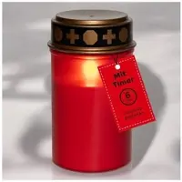 Novaliv Grablicht LED mit Batterie und Timer 6/18 LED Grablicht rot Da in Rot | Gr.: onesize