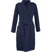 Erwin Müller Piqué Unisex-Bademantel kurz Hohenfels in marine | Gr.: L
