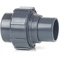 Haf PVC Flexfit Übergangsverschraubung mit 50mm x 50mm | Klemmkupplung x Klebestutzen | Klemmverbinder aus PVC | PN4 für Verbindung von Flexschlauch