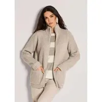 MADELEINE Weiche Wolljacke mit Reißverschluss in cappuccino / melange | Gr.: 40