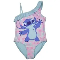 Lilo & Stitch Disney Badeanzug mit Rüschen Schwimmanzug Einteiler in blau/rosa | Gr.: 98/104