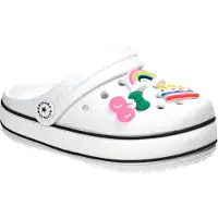 American Club NH216, Kinder Clogs EVA leicht Badeschuhe mit Ansteckern bequem, Weiss 27