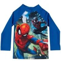 United labels Marvel Spiderman Schwimmshirt UV-Schutz 50 Langarm Badeshirt Rashguard in blau | Gr.: 98/104