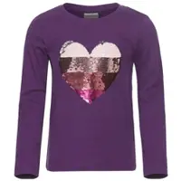 Kidsworld Langarmshirt ", mit Paillettenherz zum Wenden" Langarm, Basic-Passform, mit glitzernden Pailletten