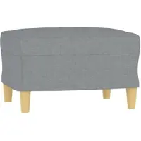 Décoshop26 - Fußhocker 60 x 50 x 41 cm grauer Stoff DEC030228 DEC030228