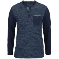 Arizona Longsleeve Langarm, melierte Optik, Rundhalsausschnitt mit Knopfleiste