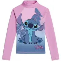 Lilo & Stitch Schwimmshirt UV-Schutz 30 Langarm Badeshirt Rashguard in rosa | Gr.: 134/140