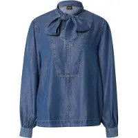 BOSS Langarmbluse "Betilla Premium Damenmode" mit Schal-Detail, Denim-Look