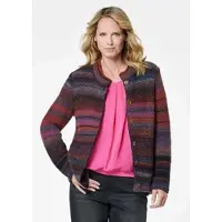 Goldner Multicolor Woll-Jacke mit Stehkragen in marine / rot / gemustert | Gr.: 44