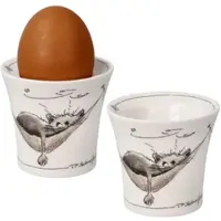 Goebel Eierbecher " Peter Schnellhardt Mittagspäuschen " in scharz weiß | Gr.: onesize
