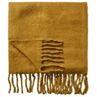Ib Laursen Plaid aus Wolle mit Fransen in mustard | Gr.: onesize