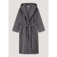 Hessnatur Langer Bademantel Relaxed in anthrazit | Gr.: XS