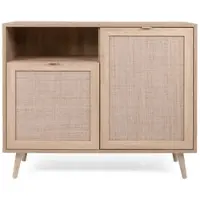 Furn.Design Kommode "Niran" in Sonoma Eiche mit Bast - Nachbildung skandinavisch 102 x 87 cm