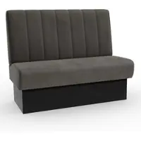 BIG Möbel Bistro Sitzbank Classic | 180 cm | Samtstoff in Anthrazit | Vertikal | Dinerbank
