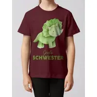 Wat? Apparel T-Shirt Dinosaurier 01 Große Schwester in Weinrot | Gr.: 122/128