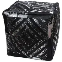 Kayoom Sitzkissen Spark Pouf 410 45 x 45 cm in schwarz - silber | Gr.: onesize