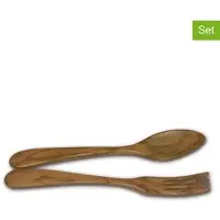 Bérard 2tlg. Salatbesteck-Set ''Parisien'' in Braun - (L)25 cm | Gr.: onesize