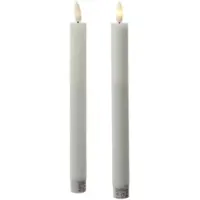 MARELIDA 2x LED Stabkerze LINA Rustik-Optik Echtwachs H: 25cm in weiß | Gr.: onesize