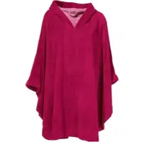 Erwin Müller Velours-Frottier Unisex-Poncho lang mit Kapuze in fuchsia | Gr.: onesize