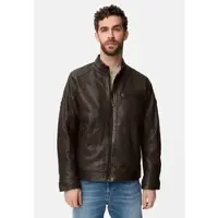 Camel active Biker Lederjacke mit Innentaschen in Dunkelbraun | Gr.: 58