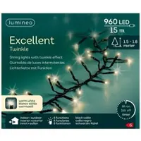 Kaemingk Lumineo LED Lichterkette Excellent Twinkle schwarz 15 Meter 960 Lichter - warmweiß