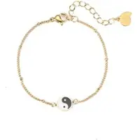 Hey Happiness Vergold. Armkette Yin Yang Edelstahl in Gold - (L) 15,5-19,5 cm | Gr.: onesize