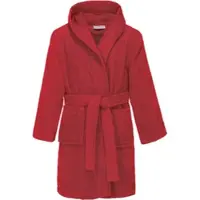 Redbest Frottier Kinder-Bademantel mit Kapuze Chicago in rot | Gr.: 98/104