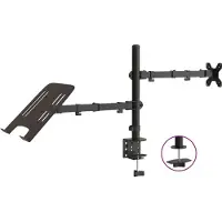 vidaXL Monitorhalterung Schwarz Stahl VESA 75/100 mm