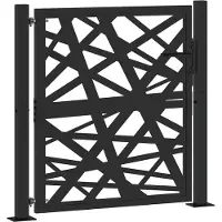 vidaXL Gartentor Schwarz 100x100 cm Stahl Lichtdesign
